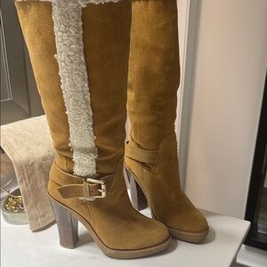Michael Kors Camel Suede Heeled Boots